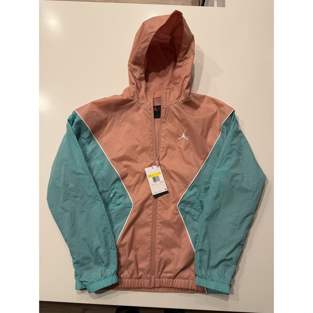 Nike Air Jordan Brooklyn Hooded Draft Jacket HF9333-685 Pink Teal Mens Small